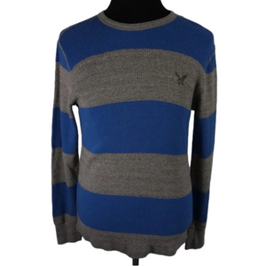 AMERICAN eagle AE waffle knit bold striped long sleeved teen men’s top, size XS